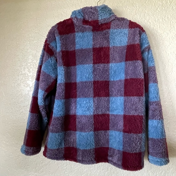 EDDIE Bauer 3/4 Zip Pullover Sweater Top Plaid Size XL Fall Winter Cool Weather - Picture 2 of 8